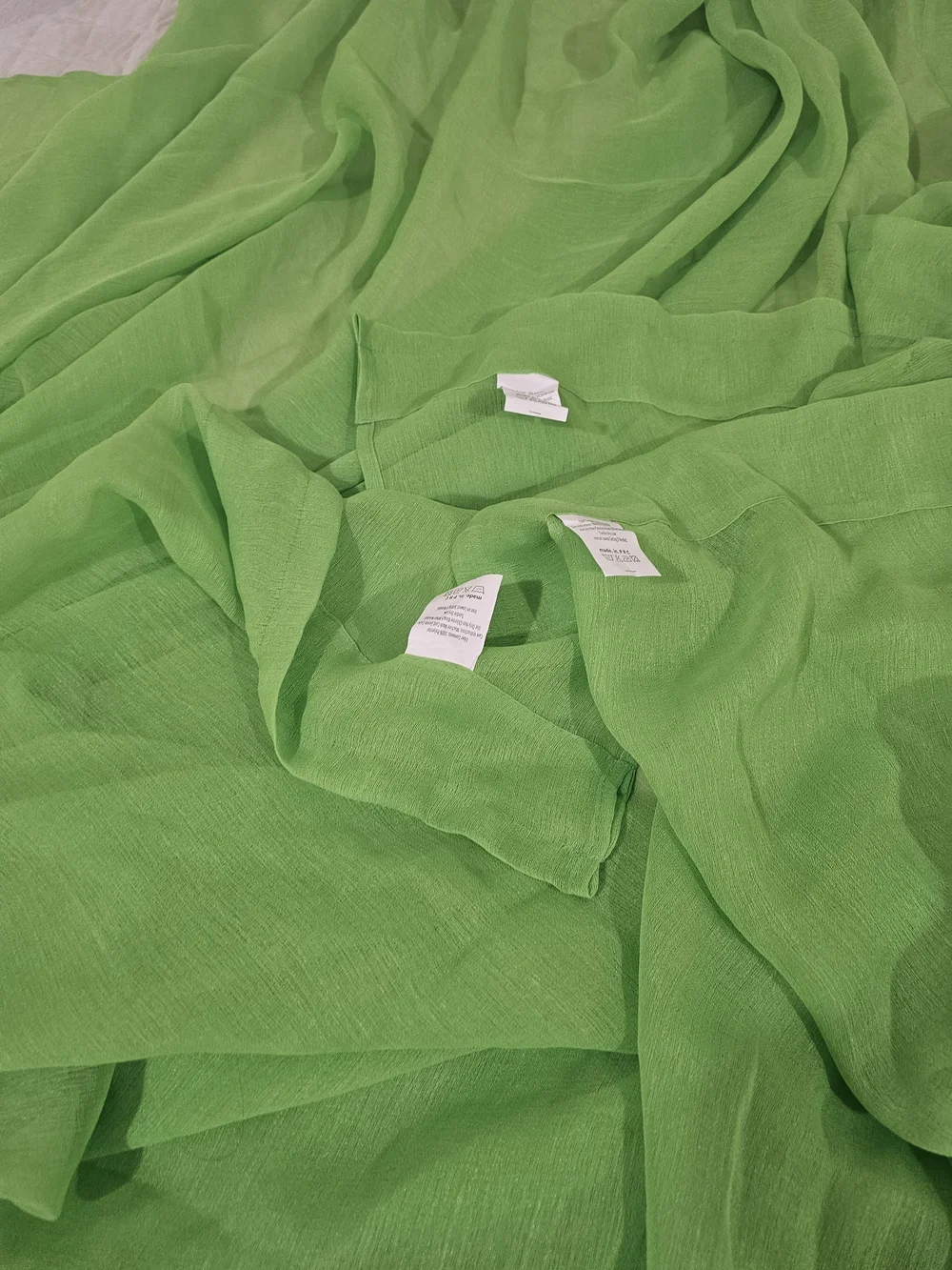 Sheer Rod Pocket Window Curtains Panel - Lime Green